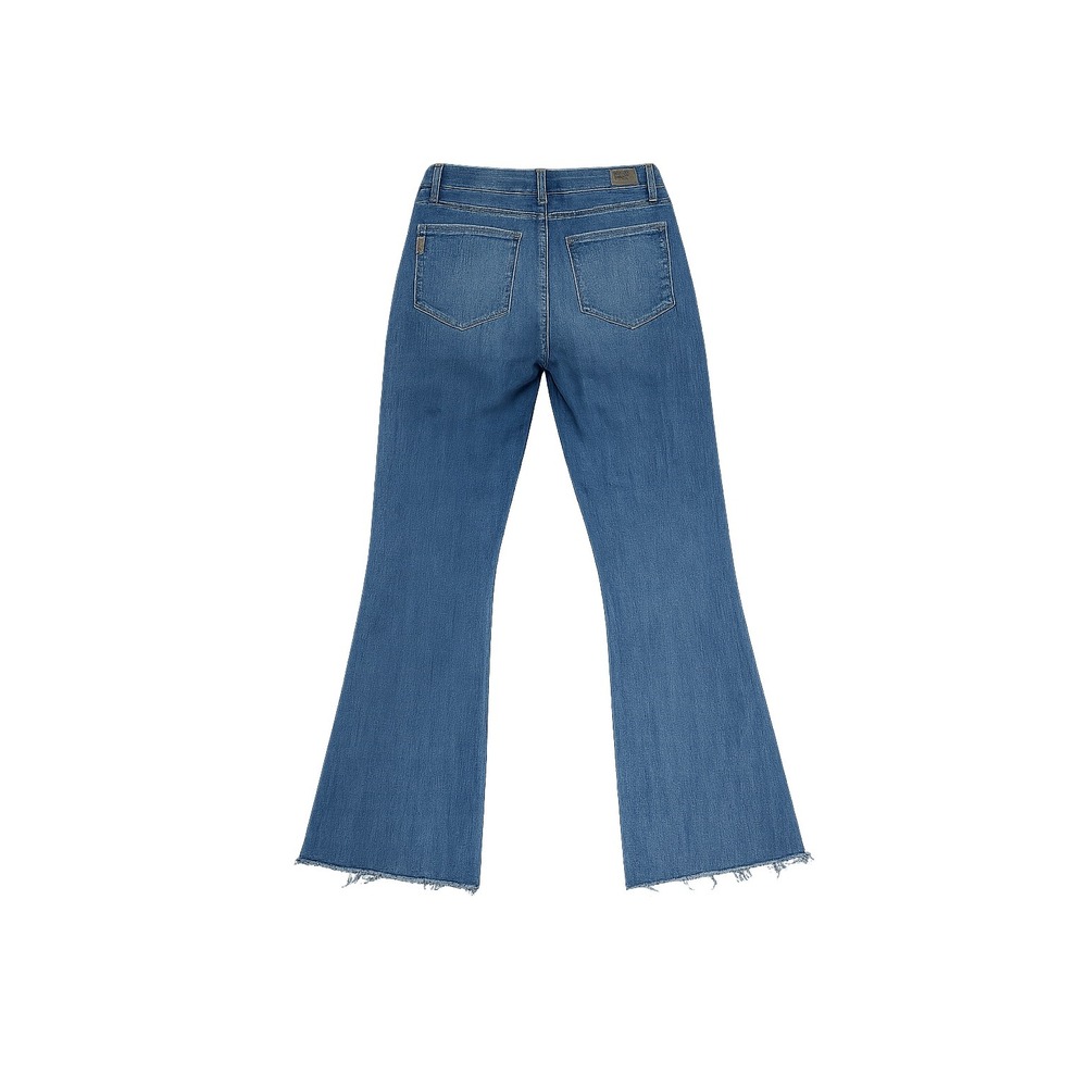 PAIGE Rory Crop Flare Raw Hem Blue Denim Jeans Womens Size 30 Blue - Picture 3 of 5